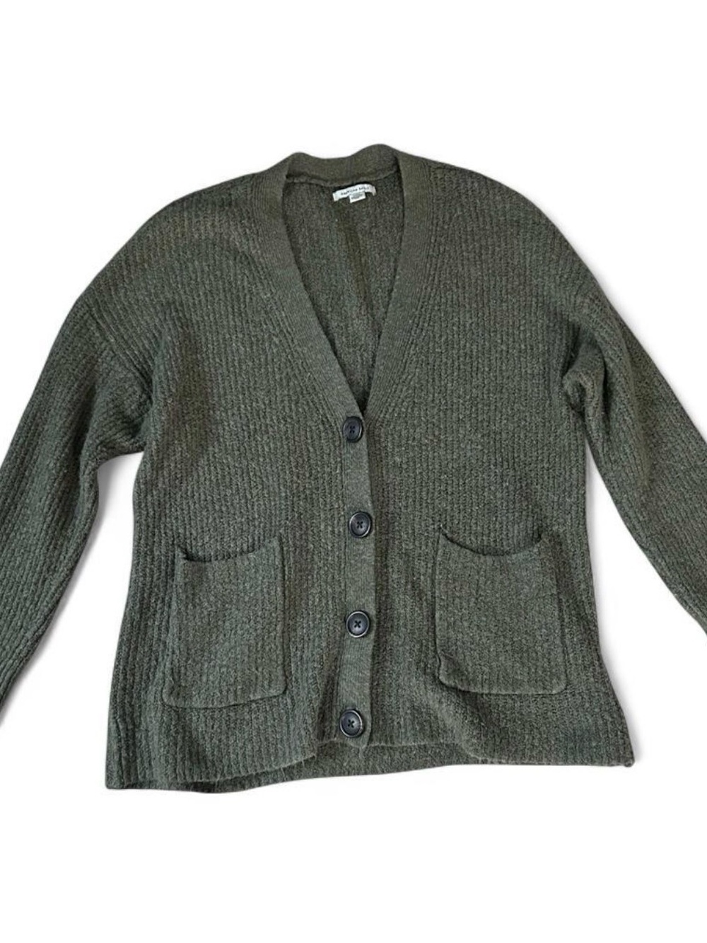 American Eagle Outfitters Olive Green Button Front Pocket Cardigan